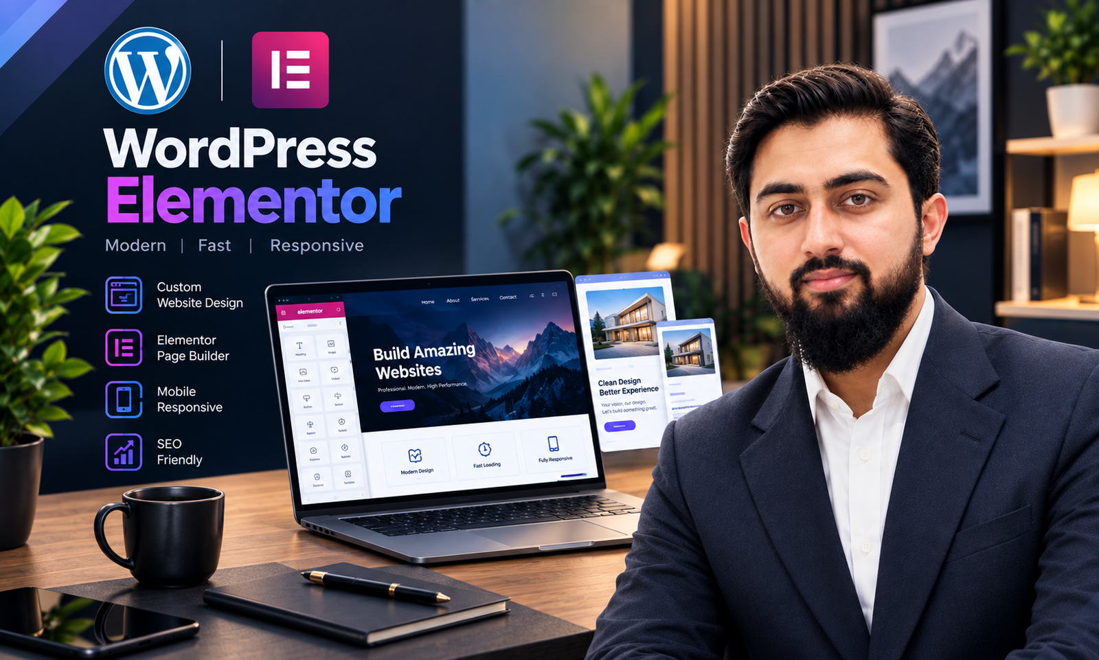 I will design and customize a professional WordPress website using Elementor and Elementor Pro.